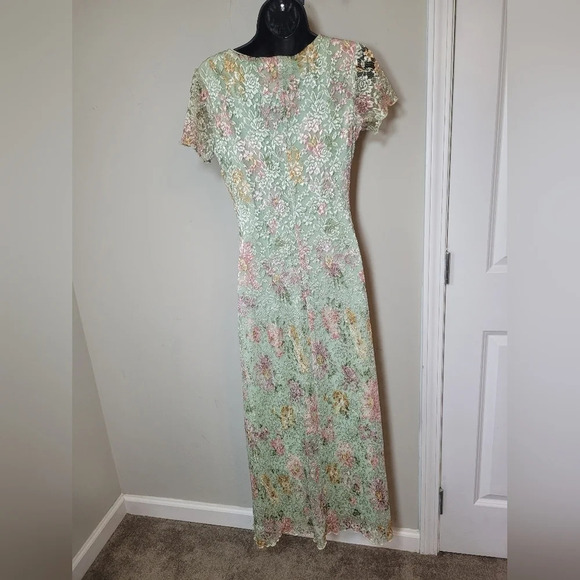Vintage 90s Y2K Ronni Nicole by Ouida Multi Color Floral Textured Dress … - Picture 2 of 9